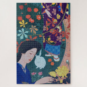 Puzzle Mujer en el Jardín de las Flores, Goyō Hashiguchi