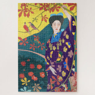 Puzzle Mujer en el Jardín de las Flores, Goyō Hashiguchi