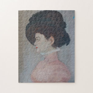 Puzzle Mujer en Gorra brillante - al estilo del arte famo