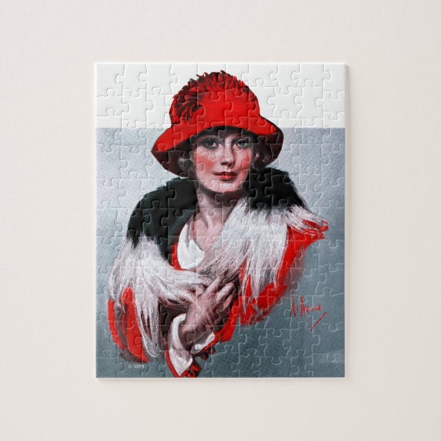 Puzzle Mujer en Gorra rojo (Vertical)