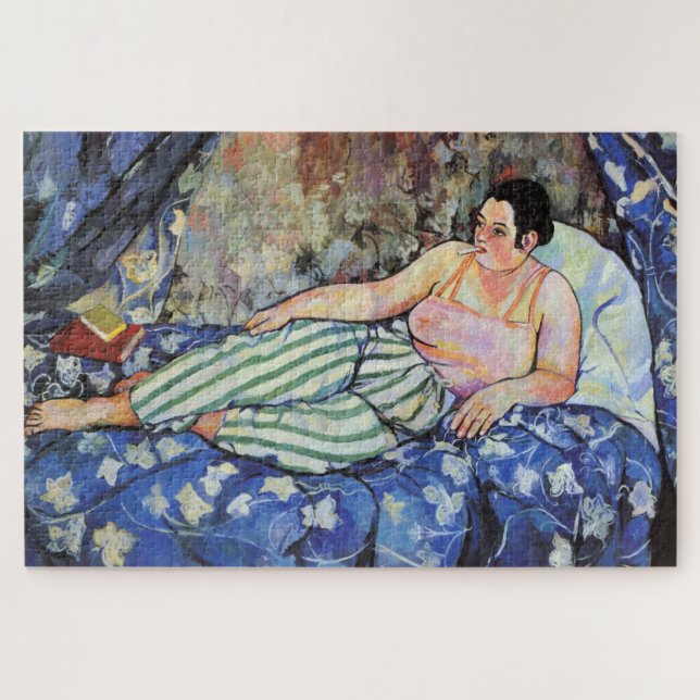 Puzzle Mujer en la habitación azul (por Suzanne Valadon) (Horizontal)
