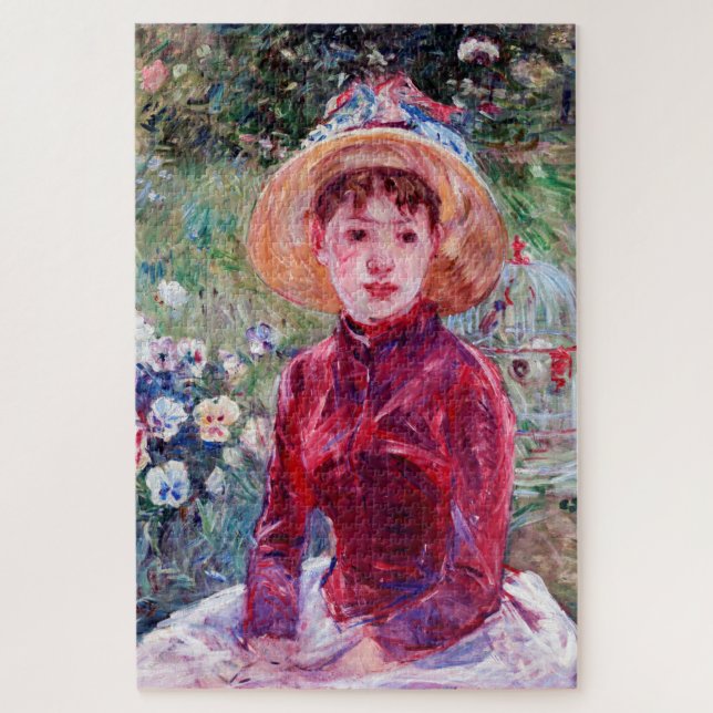 Puzzle Mujer en rojo, Berthe Morisot (Vertical)