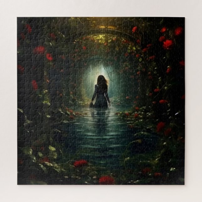 Puzzle Mujer en túnel misterioso (Vertical)