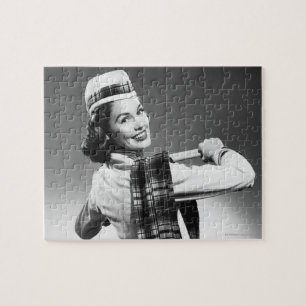 Puzzle Mujer en un casquillo