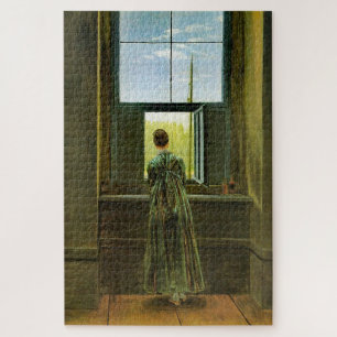 Puzzle Mujer en una ventana: una edición de vista románti