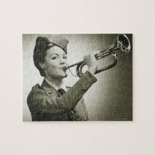 Puzzle Mujer en uniforme del soldado