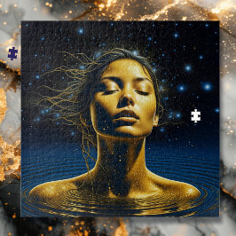 Puzzle Mujer espiritual en el agua bajo las estrellas