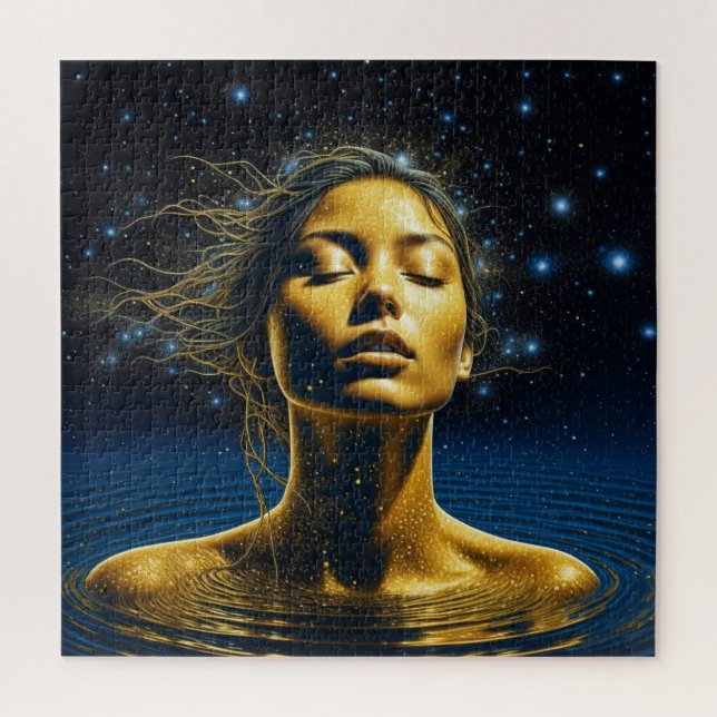 Puzzle Mujer Etérea Meditando Bajo las Estrellas (Vertical)