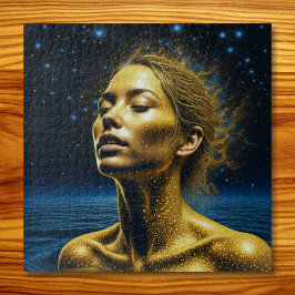 Puzzle Mujer etérea serena bajo las estrellas