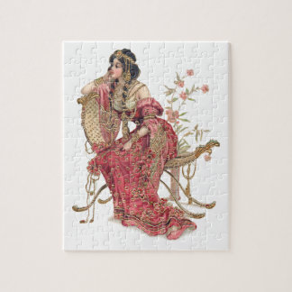 Puzzle Mujer exótica Art Nouveau con traje de ornato