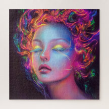 Mujer extranjera con pelo cósmico