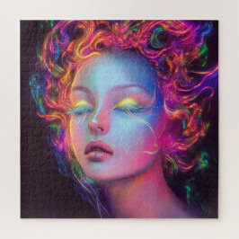 Puzzle Mujer extranjera con pelo cósmico