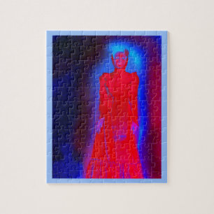 Puzzle Mujer fantasma en el arte rojo