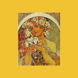 Puzzle Mujer floral Art Nouveau vintage estilo Mucha