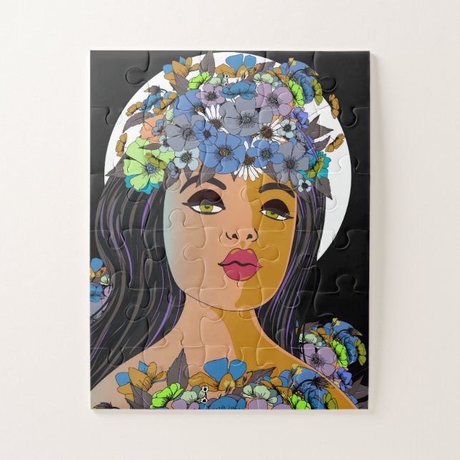 Puzzle Mujer Floral Corona de Flores (Vertical)