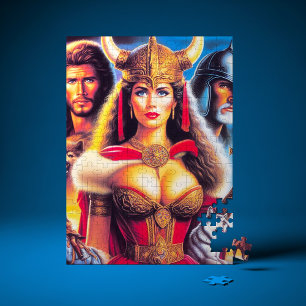 Puzzle Mujer guerrera vikinga vintage