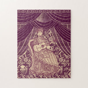 Puzzle Mujer hermosa con guitarra