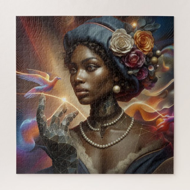Puzzle Mujer Hermosa con Paloma (Vertical)