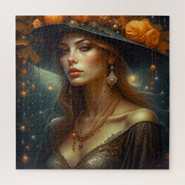 Puzzle Mujer hermosa en arte etéreo Gorra (Vertical)