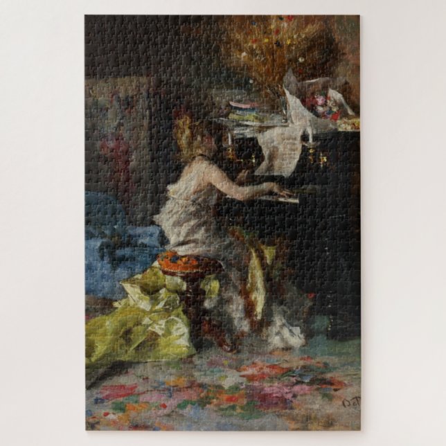 Puzzle Mujer hermosa jugando el piano (de Boldini) (Vertical)