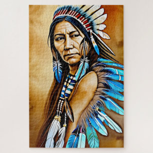 Puzzle Mujer india nativa americana Chamán