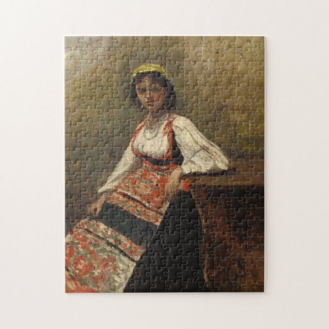 Puzzle Mujer italiana (La Morieri) por Corot (Vertical)
