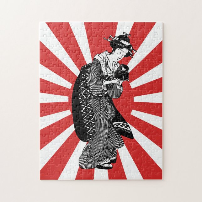 Puzzle Mujer japonesa tradicional del ukiyoe (Vertical)