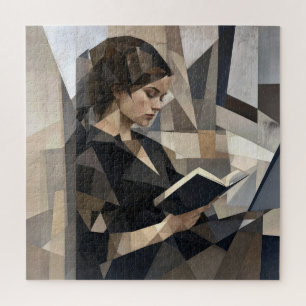 Puzzle Mujer joven leyendo un libro