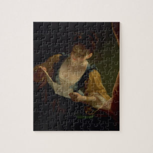 Puzzle Mujer joven que lee una letra (aceite en lona)