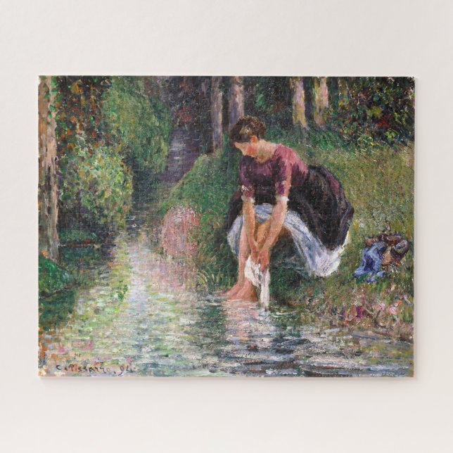 Puzzle Mujer lavándose los pies Camille Pissarro (Horizontal)