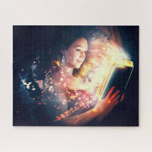 Puzzle Mujer lee un libro