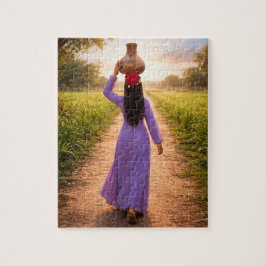 Puzzle Mujer llevando un cántaro de arcilla
