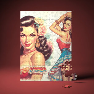 Puzzle Mujer mexicana de belleza retro