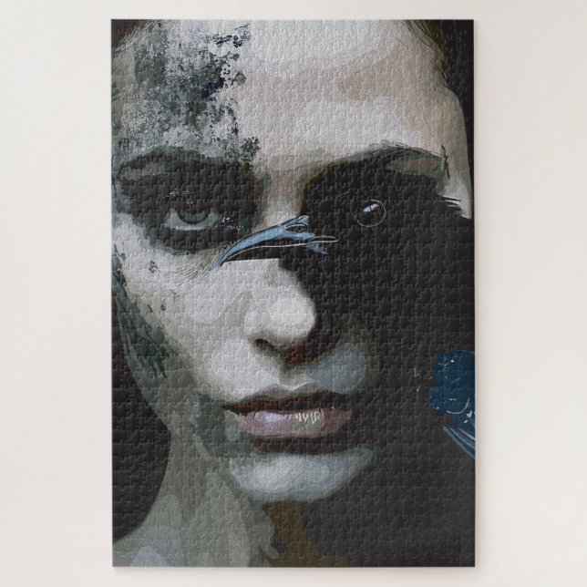 Puzzle Mujer Misteriosa con Cuervo (Vertical)