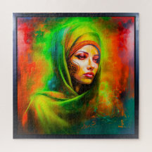 Mujer mística en colores neones