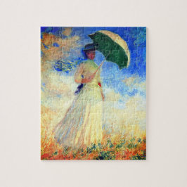Puzzle Mujer Monet con una sombrilla a la derecha