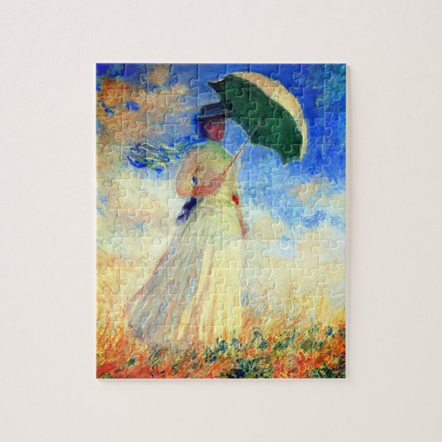 Puzzle Mujer Monet con una sombrilla a la derecha (Vertical)