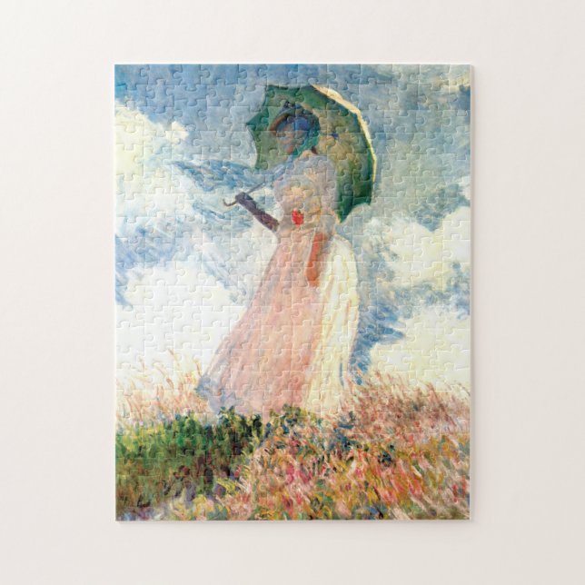 Puzzle Mujer Monet con una sombrilla a la izquierda (Vertical)
