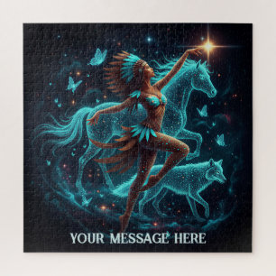 Puzzle Mujer nativa americana atrapasueños Fantasía