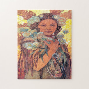 Puzzle Mujer nativa estadounidense: Alphonse Mucha