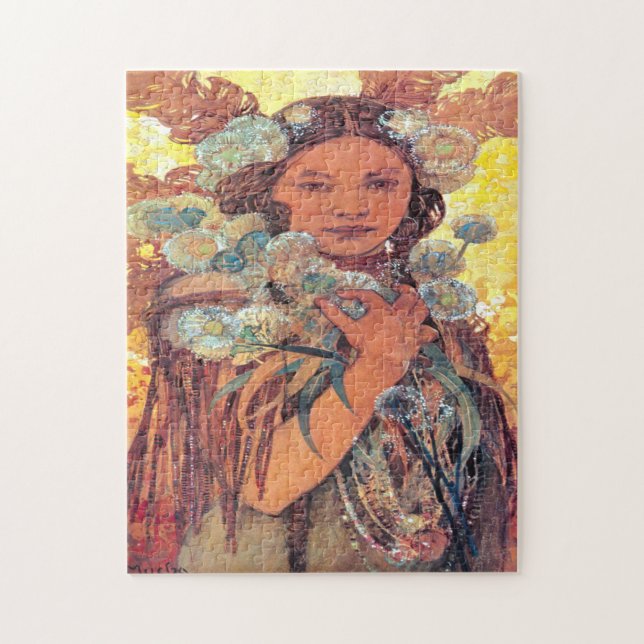 Puzzle Mujer nativa estadounidense: Alphonse Mucha (Vertical)