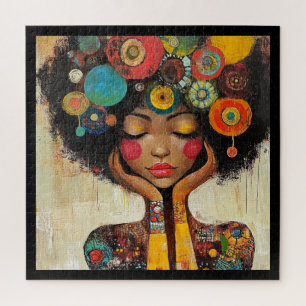 Puzzle Mujer Negra Armoniosa Colorida