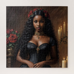 Puzzle Mujer negra victoriana gótico