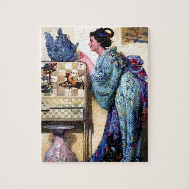 Puzzle Mujer oriental Paintng del arte (Vertical)