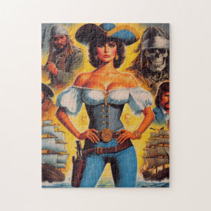 Puzzle Mujer pirata vintage