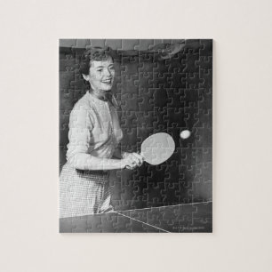 Puzzle Mujer que juega a tenis de mesa
