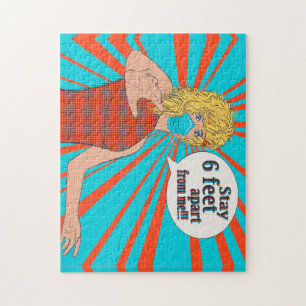 Puzzle Mujer retro de arte pop con máscara facial