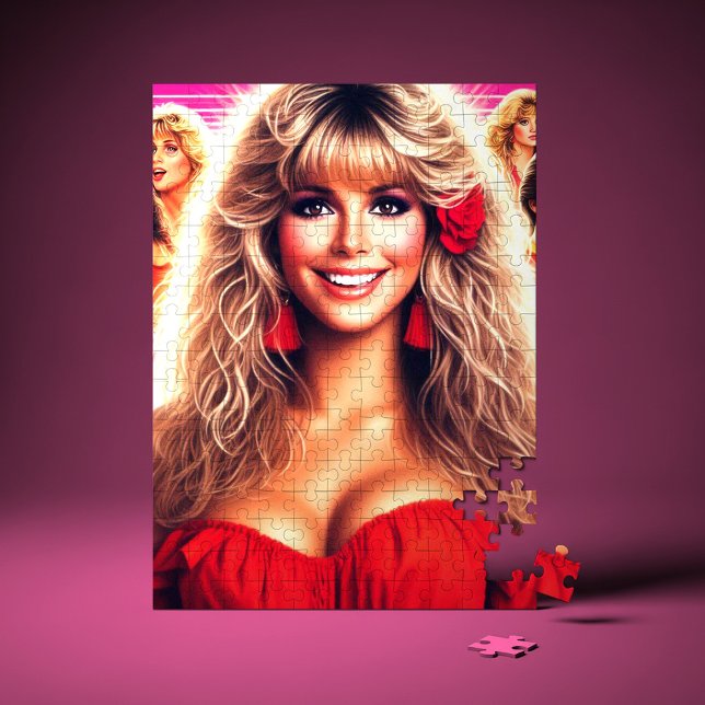 Puzzle Mujer Retrowave de los 80 (Subido por el creador)