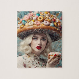 Puzzle Mujer Rubia En El Planeta Doughnut Fantasía