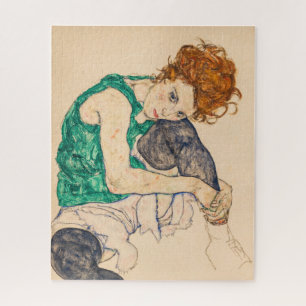 Puzzle Mujer sentada con rodilla inclinada por Egon Schie